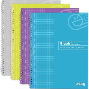 Emraw Cuadernos de papel cuadriculado, cuadrícula cuadriculada, cuadrícula cuadriculada, resistente, 100 hojas de colores surtidos, libros gráficos Emraw Cuadernos de papel cuadriculado, cuadrícula cuadriculada, cuadrícula cuadriculada, resistente, 100 hojas de colores surtidos, libros gráficos