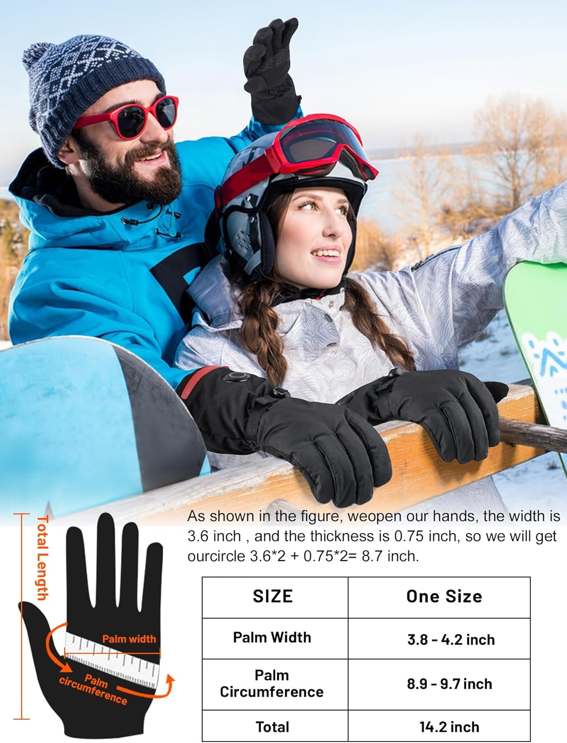 Guantes térmicos para hombres y mujeres, guantes de calefacción eléctrica recargable, guantes de esquí, calentadores de manos, guantes para esquí,