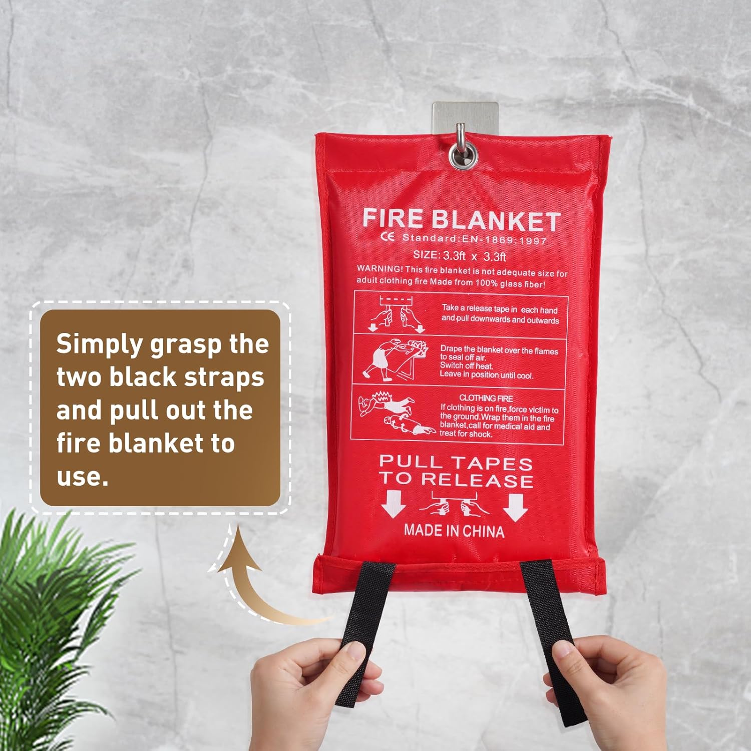 Ganchos de pared adhesivos para mantas de fuego, ganchos de acero inoxidable impermeables para oficina en casa y colgar al aire libre, capacidad de