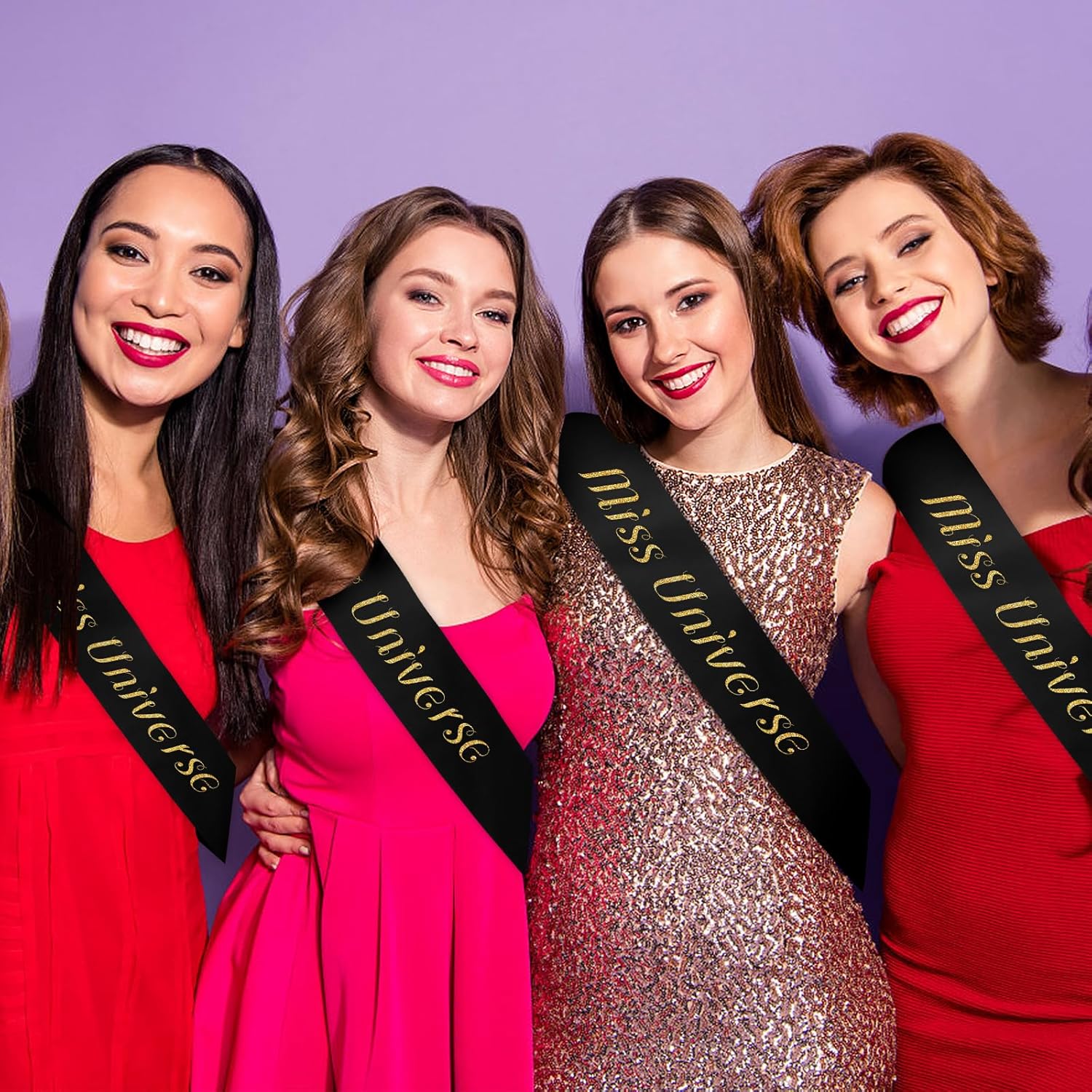 Dreamtop 16 unidades de banda de satén negro en blanco para concursos de personas mayores, banda de Miss América 2024 para concursos de belleza