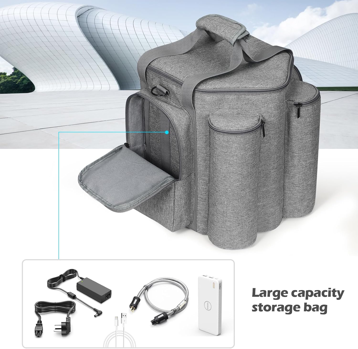 Funda de transporte portátil compatible con altavoz Bluetooth portátil Bose S1 Pro (gris)