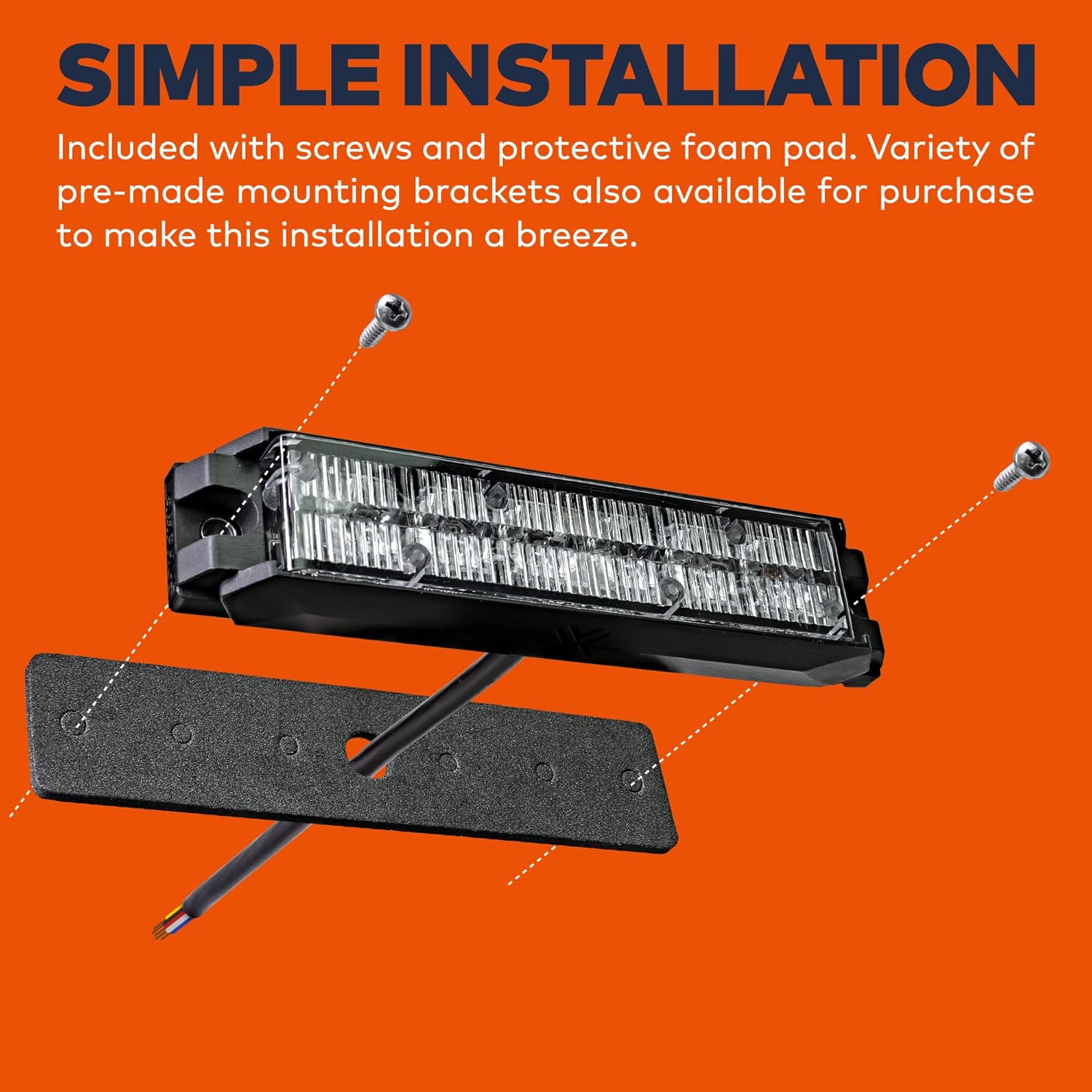 NanoFlare – Cabezal de luz estroboscópica intermitente LED ámbar de 5.25 pulgadas, 6 W, clase SAE 1, 72 modos de flash, multiunidades