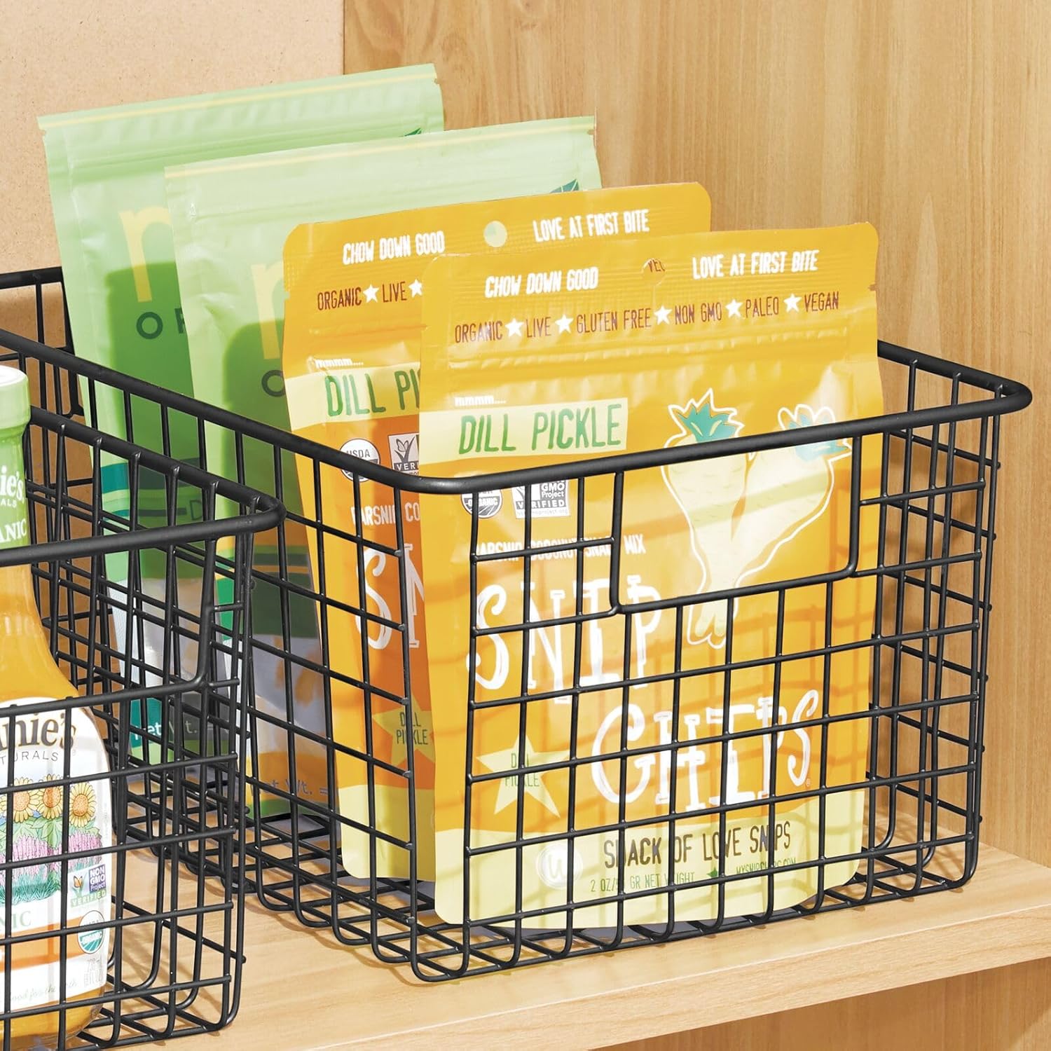 mDesign – Canasta de alambre de metal, para organizar y almacenar alimentos