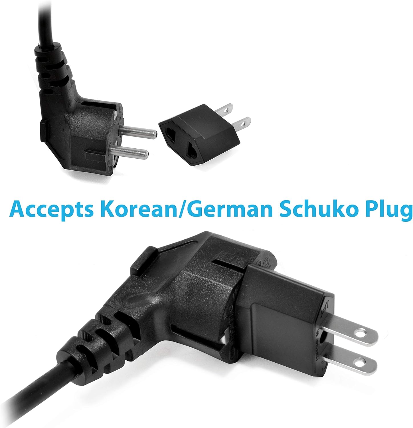 Ceptics Adaptador de enchufe europeo a estadounidense, Europa, Asia, China, Corea a Estados Unidos, adaptador de 2 pines tipo C a tipo A, Japón,