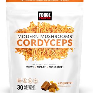 FORCE FACTOR Modern Mushrooms Soft Chews, suplemento de hongos Cordyceps para apoyar el alivio del estrés, la energía y la vitalidad, suplemento FORCE FACTOR Modern Mushrooms Soft Chews, suplemento de hongos Cordyceps para apoyar el alivio del estrés, la energía y la vitalidad, suplemento