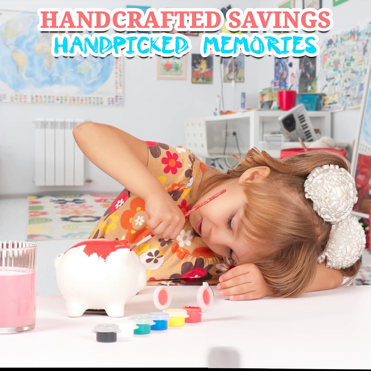Hucha de cerámica sin esmaltar para hacer 12 manualidades para niños y actividades divertidas en el hogar