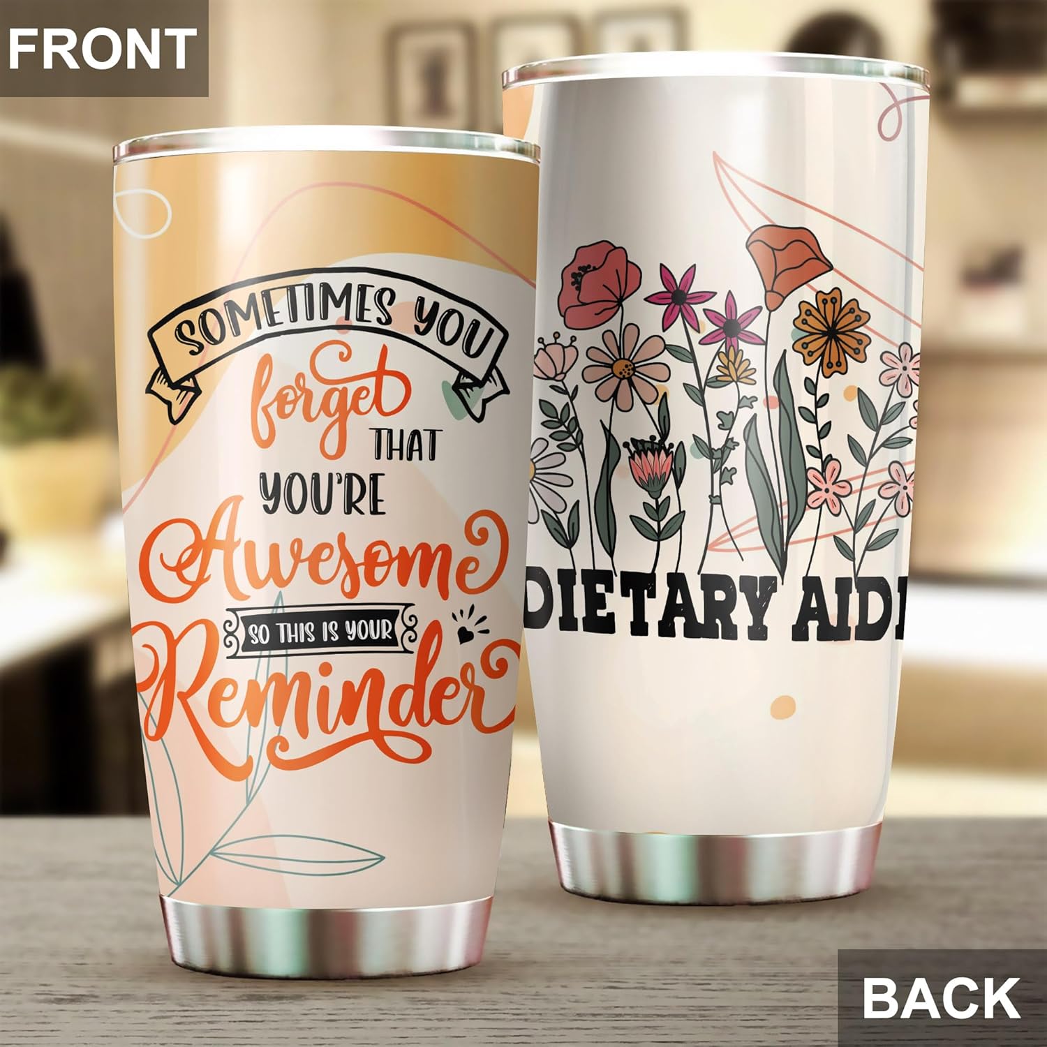 Sometimes You Forget You’re Awesome – Vaso dietético de acero inoxidable de 20 onzas, regalos de oficina, mujeres, hombres, compañeros de trabajo,