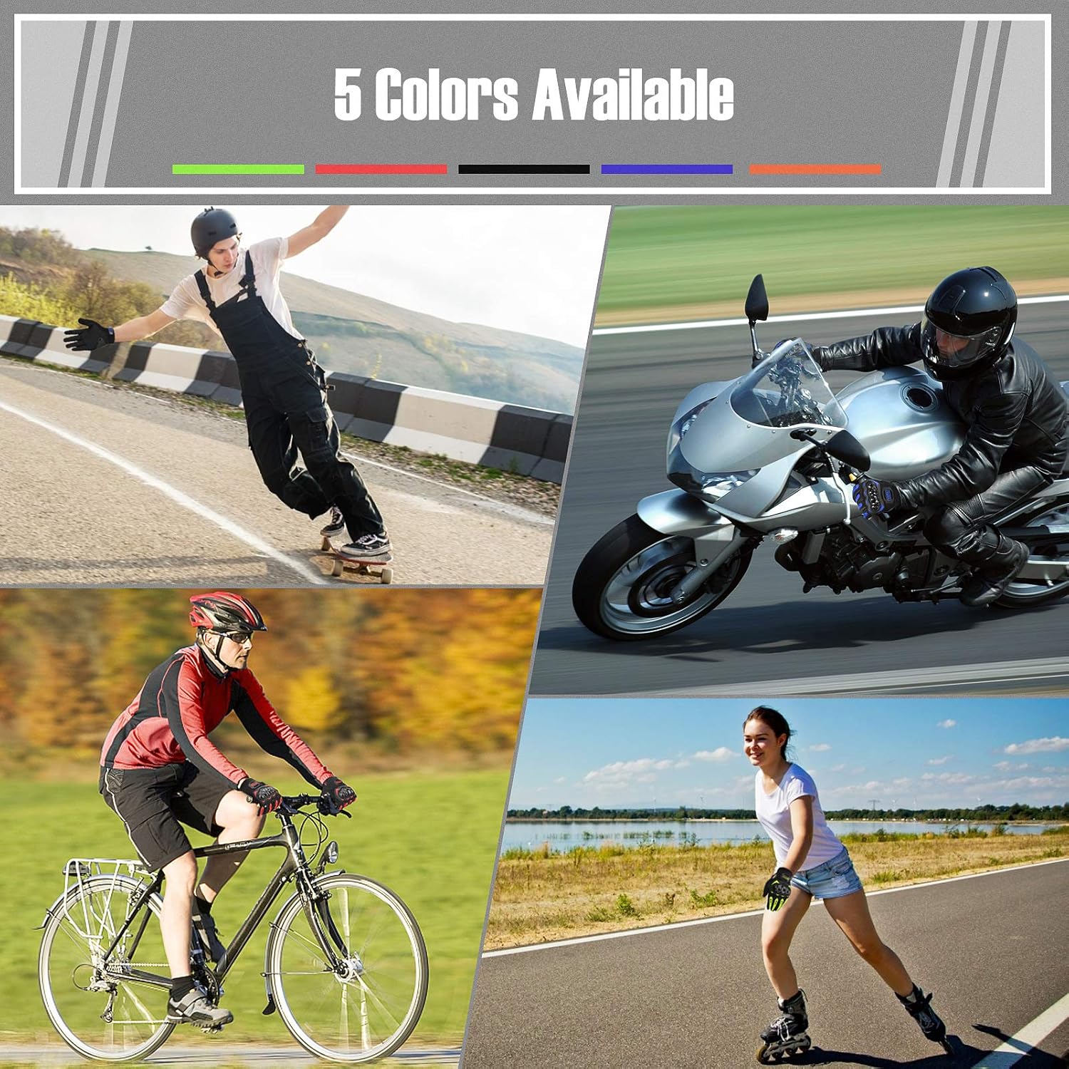 COFIT Guantes de motocicleta para hombres y mujeres, compatible con pantalla táctil, para cuatrimoto BMX MTB, carreras de carretera, ciclismo,