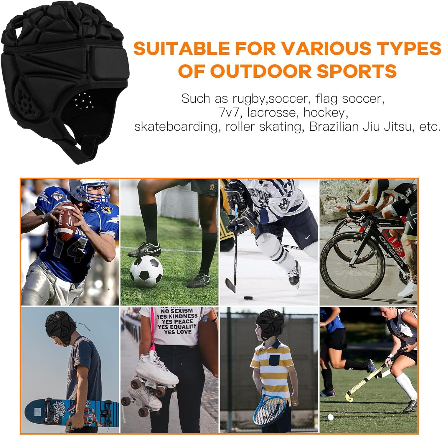 Rugby Headguards, Soft Football Helmet 7v7 Rugby Helmet Soft Padded Headgear Rugby Helmet Headguard Autism Special Needs Head Protection for Adults