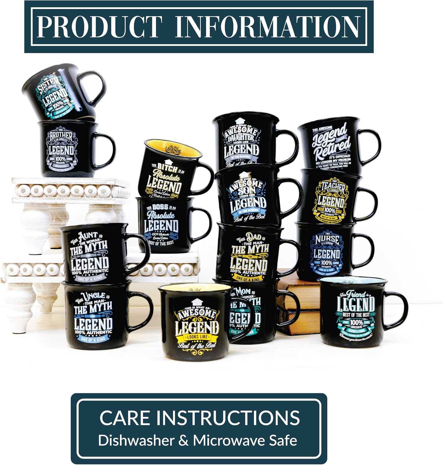 Pavilion Gift Company – Bitch Absolute Legend – Taza de cerámica de 13 onzas, taza de café de doble cara, taza de café sarcástica, regalos atrevidos