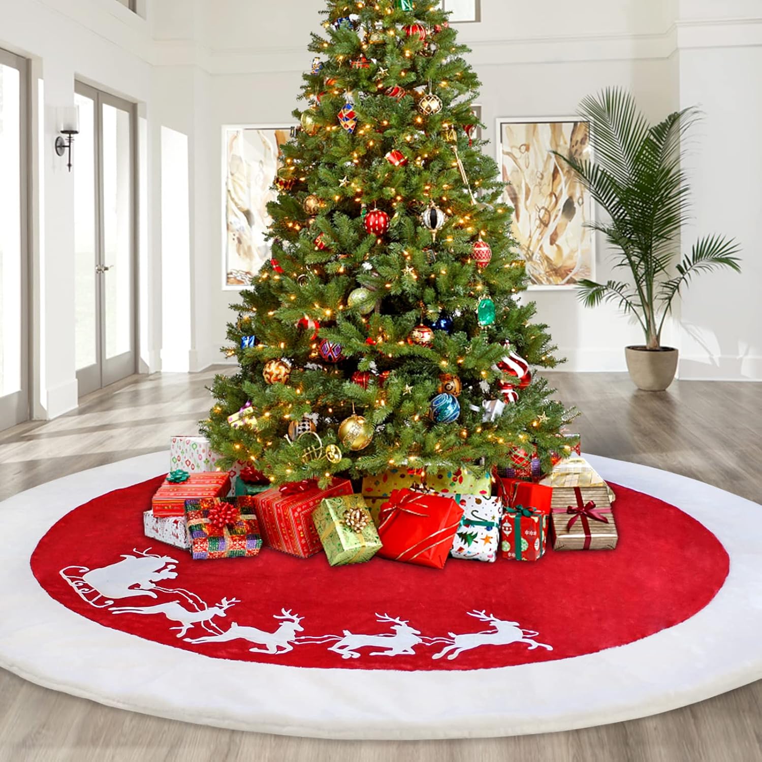 SHENG HONG Falda de árbol de Navidad de 72 pulgadas, faldas de árbol de Navidad para árbol de Navidad, decoración de fiesta de vacaciones,