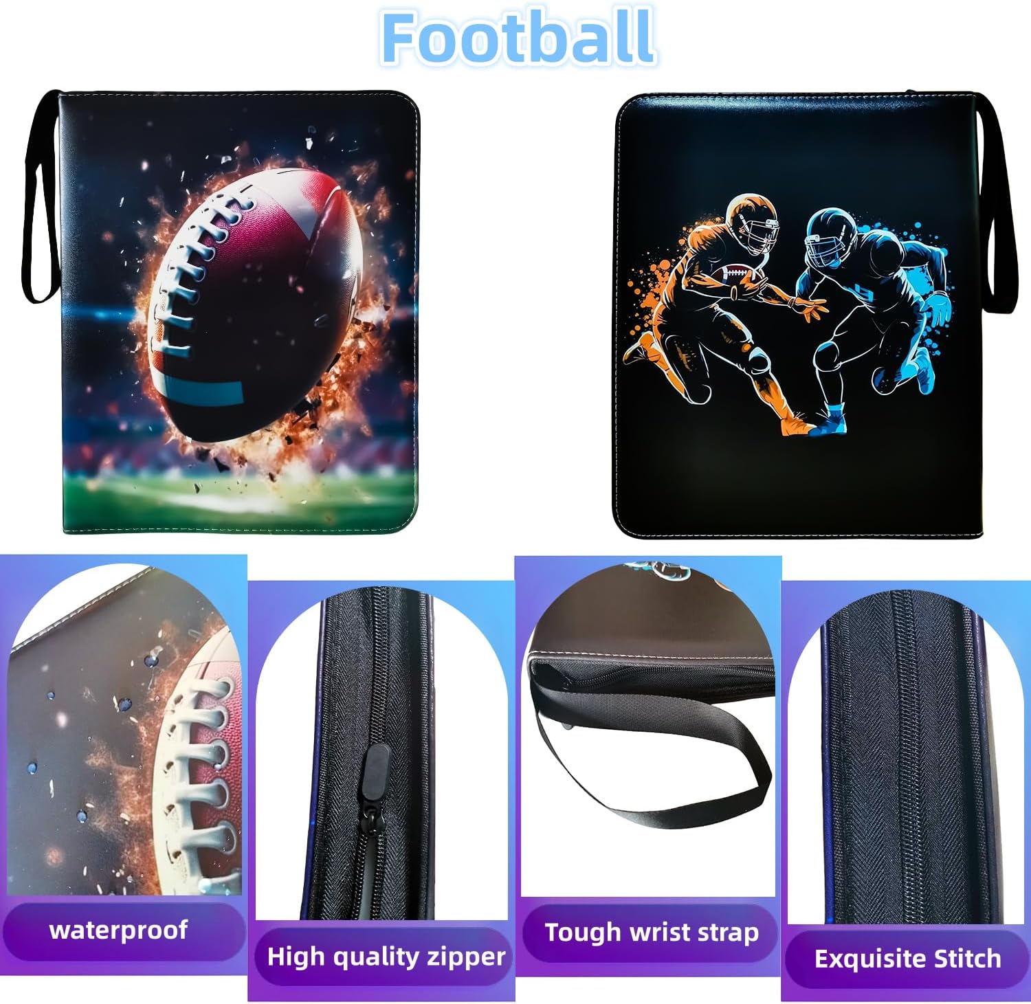 720 bolsillos, carpeta de tarjetas de fútbol, carpeta de tarjetas intercambiables, carpeta de tarjetas, 9 bolsillos con 40 fundas extraíbles,