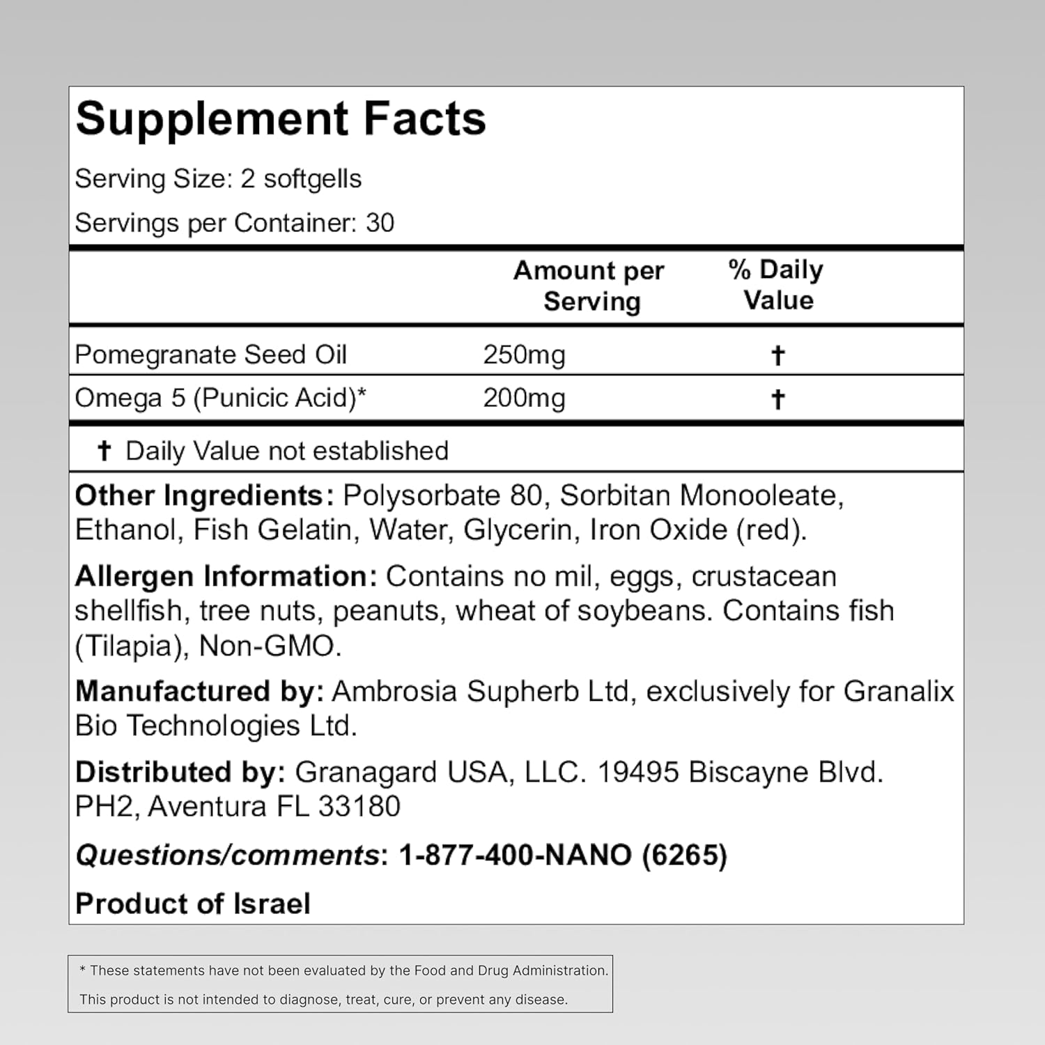 Granagard Suplementos cerebrales clínicamente probados (suministro de 4 meses) con antienvejecimiento, píldoras de memoria, suplemento de granada
