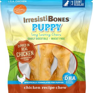 Canine Naturals IrresistiBONES – Masticable de pollo y arroz para cachorros de larga duración, hecho con pollo estadounidense, totalmente natural, Canine Naturals IrresistiBONES – Masticable de pollo y arroz para cachorros de larga duración, hecho con pollo estadounidense, totalmente natural,