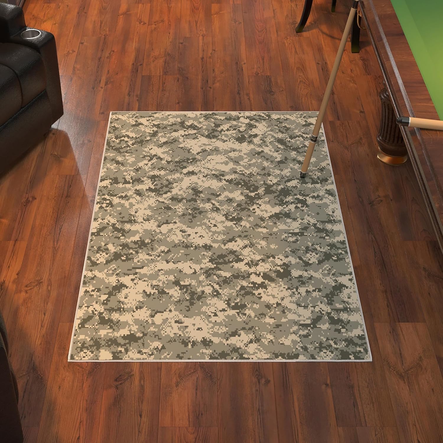 Ottomanson US Army – Alfombras antideslizantes de goma con diseño de camuflaje, 3 x 5 pies, lavables a máquina, alfombras para sala de estar,