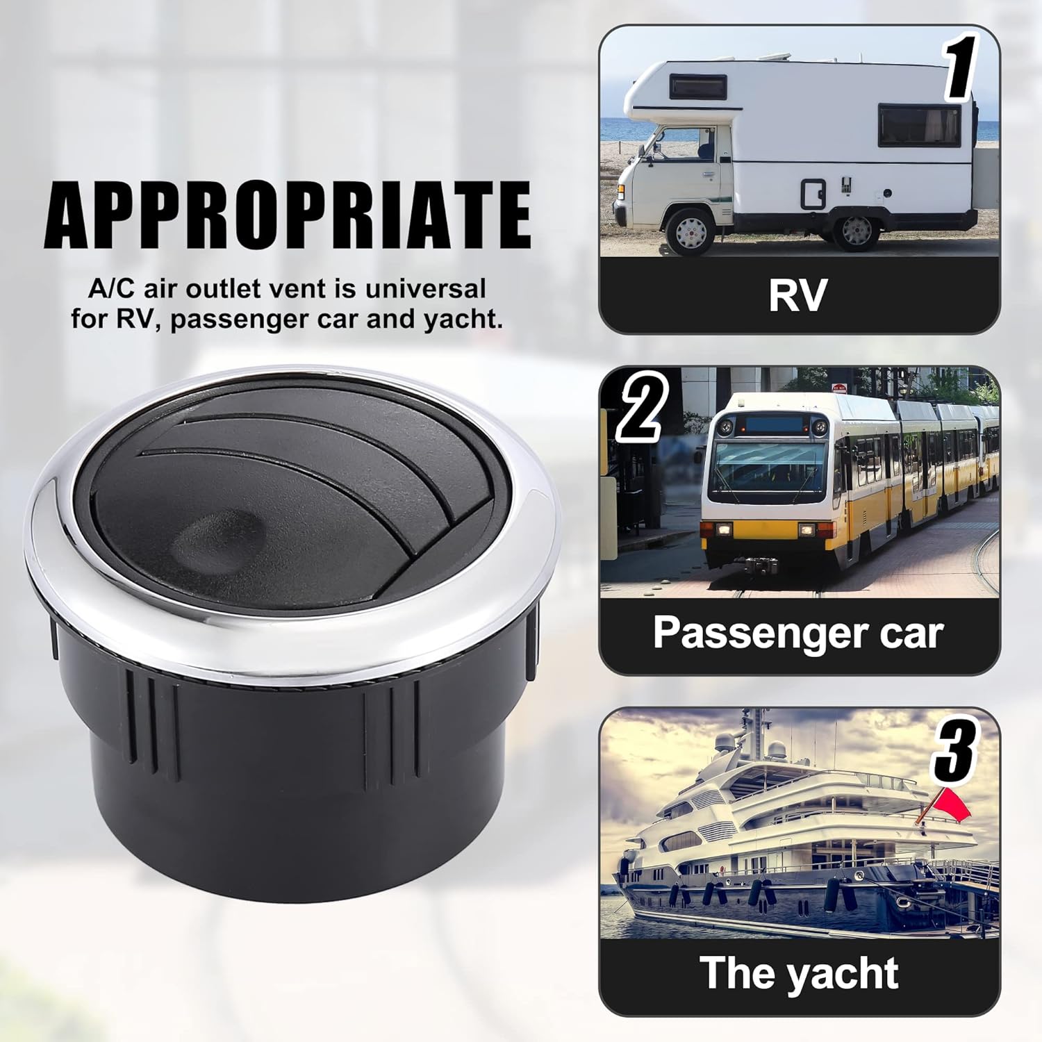 X AUTOHAUX 4 piezas redondas de salida de aire de CA con rejillas de ventilación para tablero de instrumentos galvanizado para autocaravana,