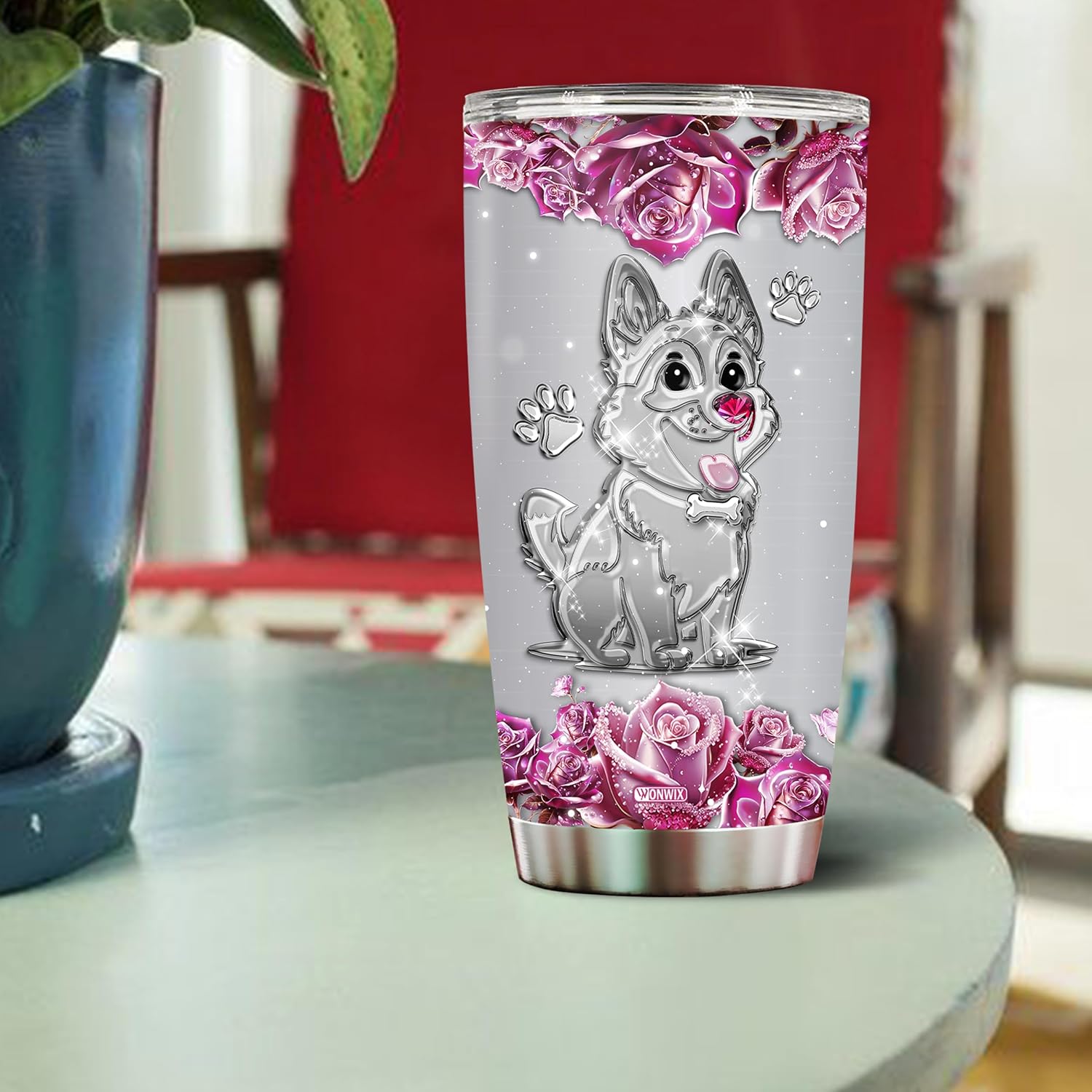 Regalos personalizados de pastor alemán para mujeres, taza de café aislada de acero inoxidable de 20 onzas, vaso de viaje, Navidad, cumpleaños, día