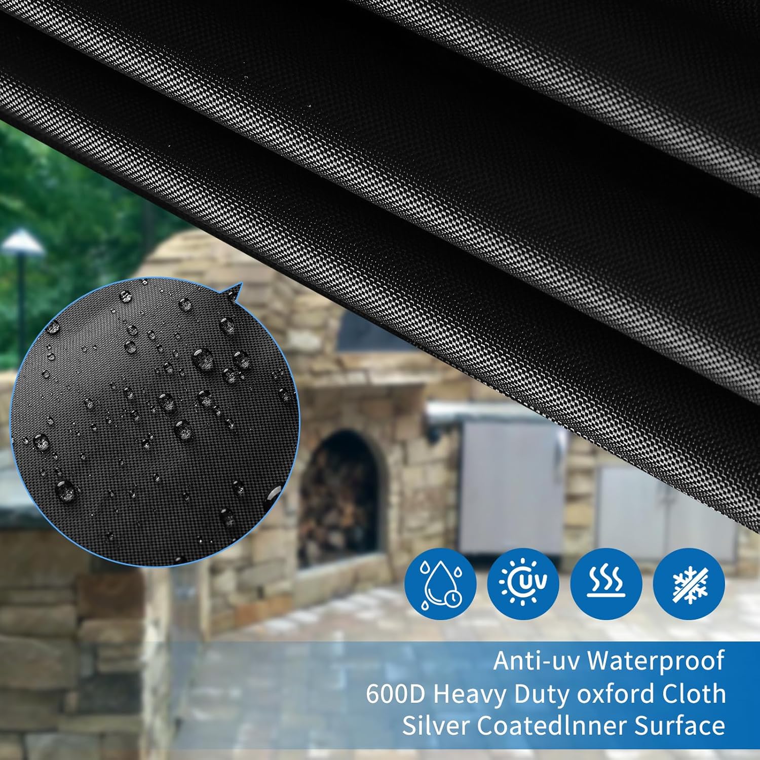 YZNKLXF Funda para horno de pizza Ninja OO101 Woodfire Series para soporte al aire libre, con bolsillos y asa, negro, accesorios para horno de pizza