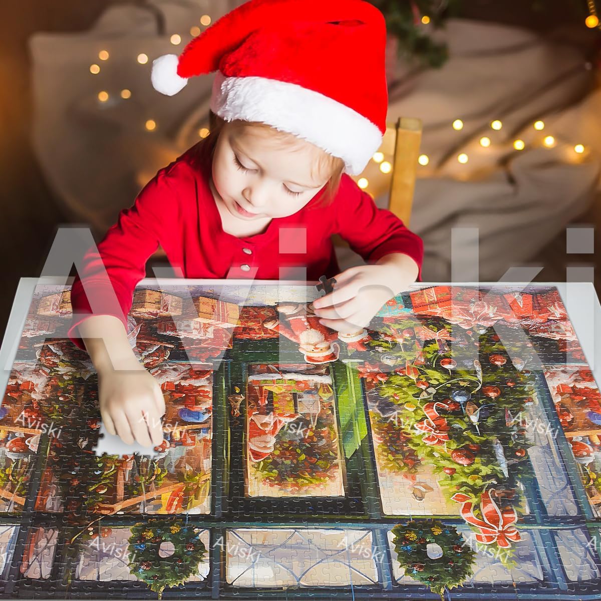 Rompecabezas de Navidad 2024, 27.5 x 19.7 pulgadas, rompecabezas navideños para adultos y niños, 1000 piezas de rompecabezas de Navidad, juegos