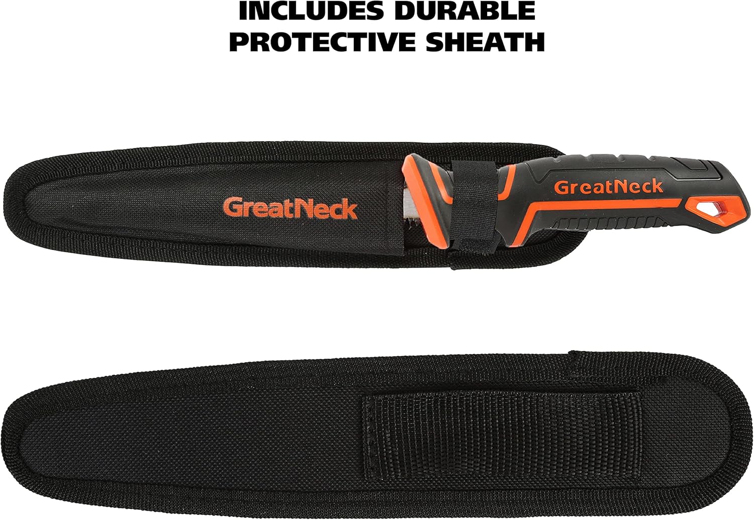 GreatNeck 74031 – Sierra Jab y funda de doble filo, herramienta de corte para paneles de yeso, sierra de doble cara, sierra Jab de hoja de piedra,