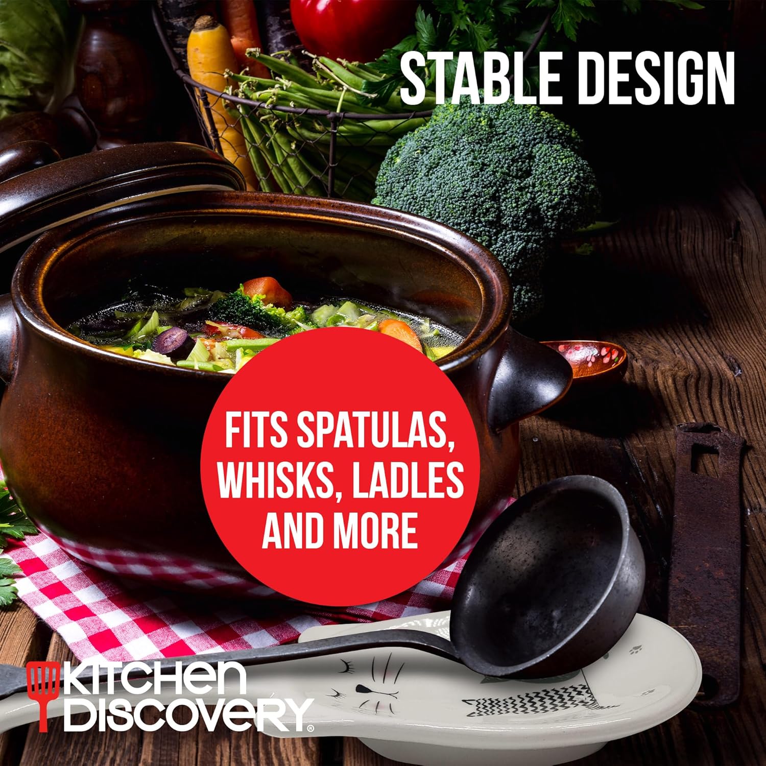 Lindo soporte para cucharas para gatos  Añade sonalidad a tu cocina con encantador arte de gatito  Soporte único de cuchara de cerámica para