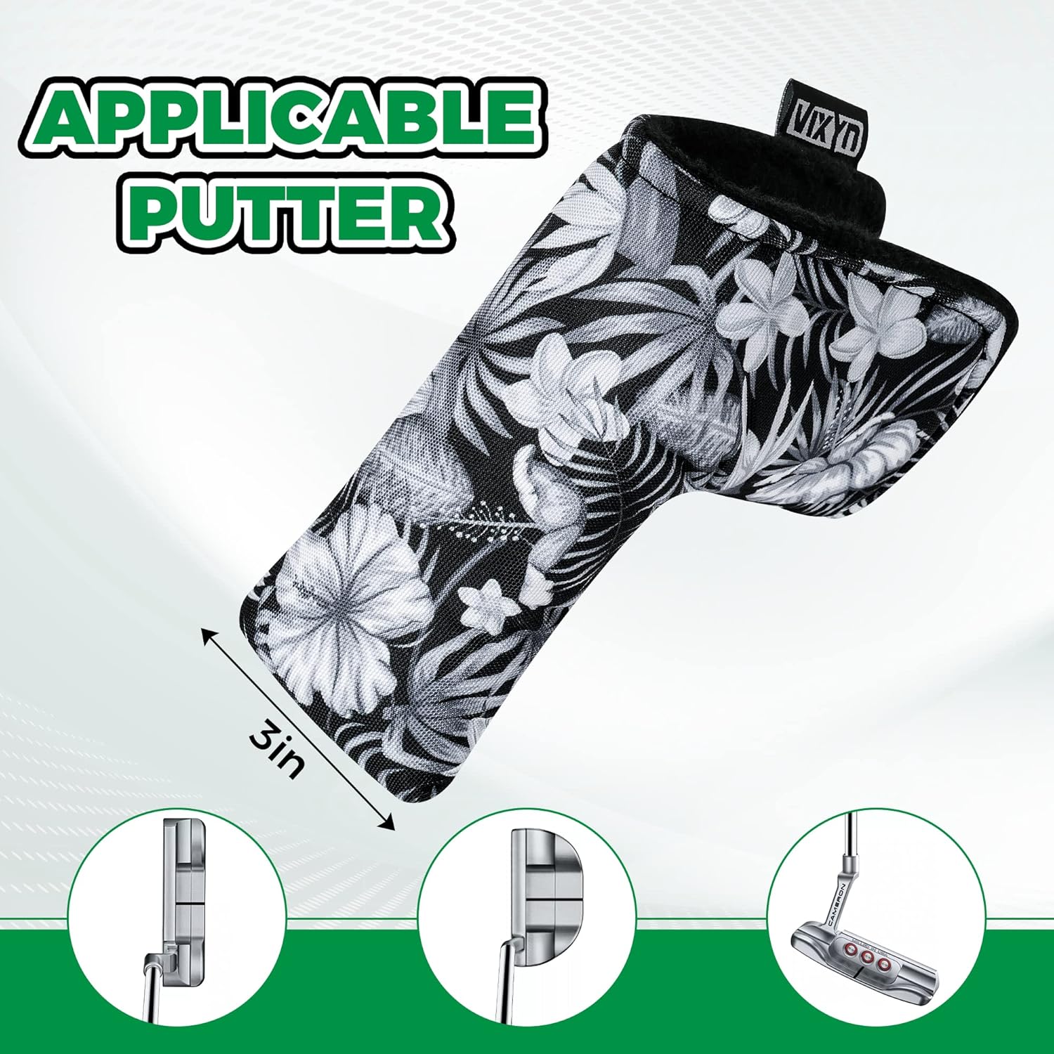 Cubierta para putter Blade  Funda para putter de golf de alta calidad  Cubiertas de cabeza de putter forradas de vellón  Fundas protectoras para