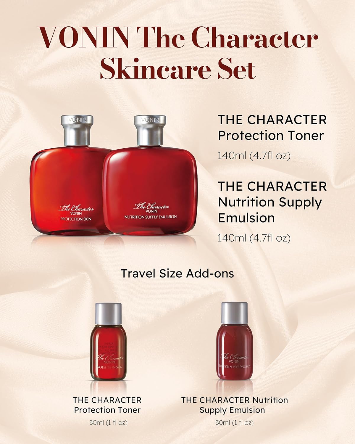 The Character Skin Care Set (11.5 fl oz) – Kit diario de cuidado de la piel para la protección de la piel de los hombres y rejuvenecimiento de LG