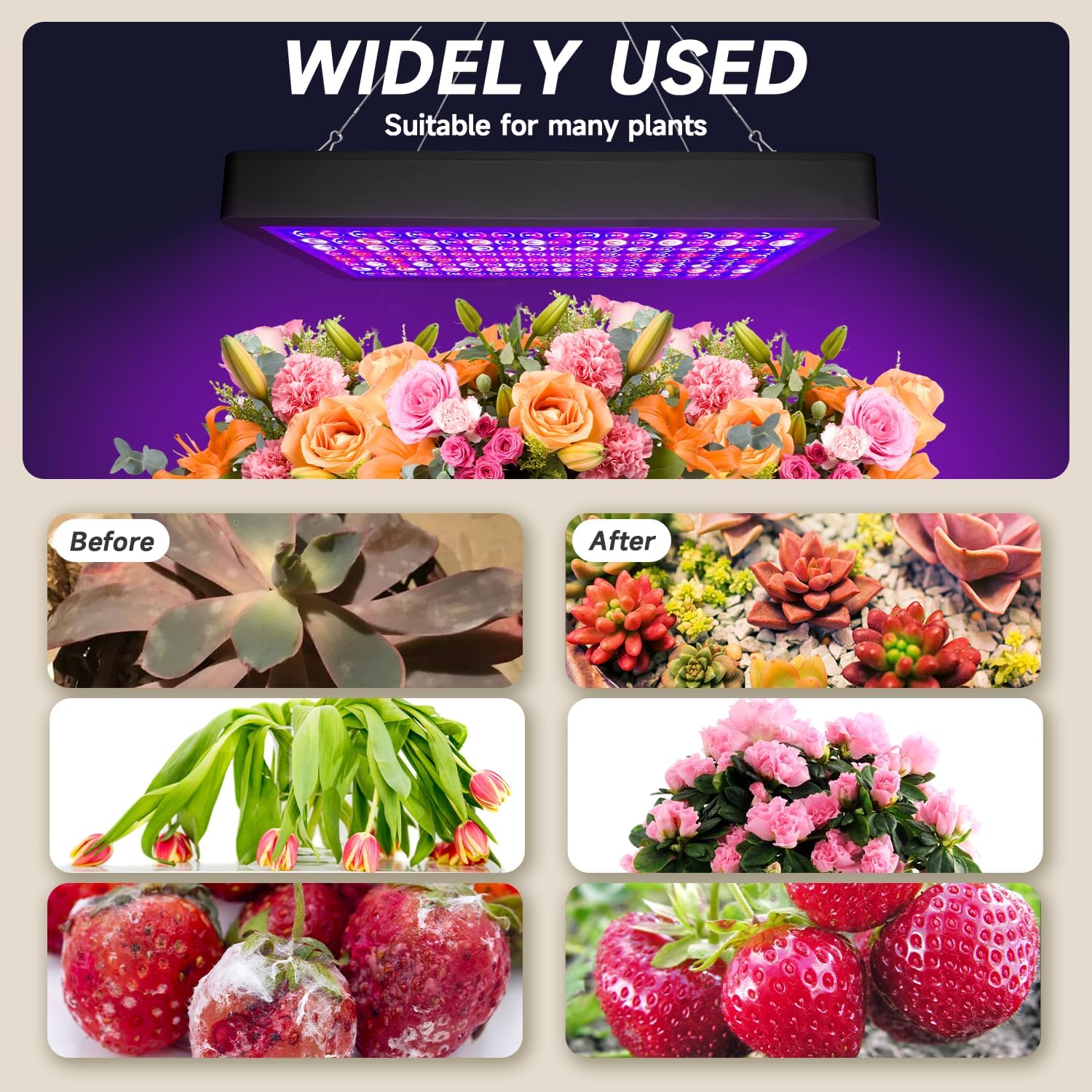 Luz LED de crecimiento de plantas de 2000 W, regulable, las mejores luces de cultivo para plantas de interior de espectro completo, semillas,
