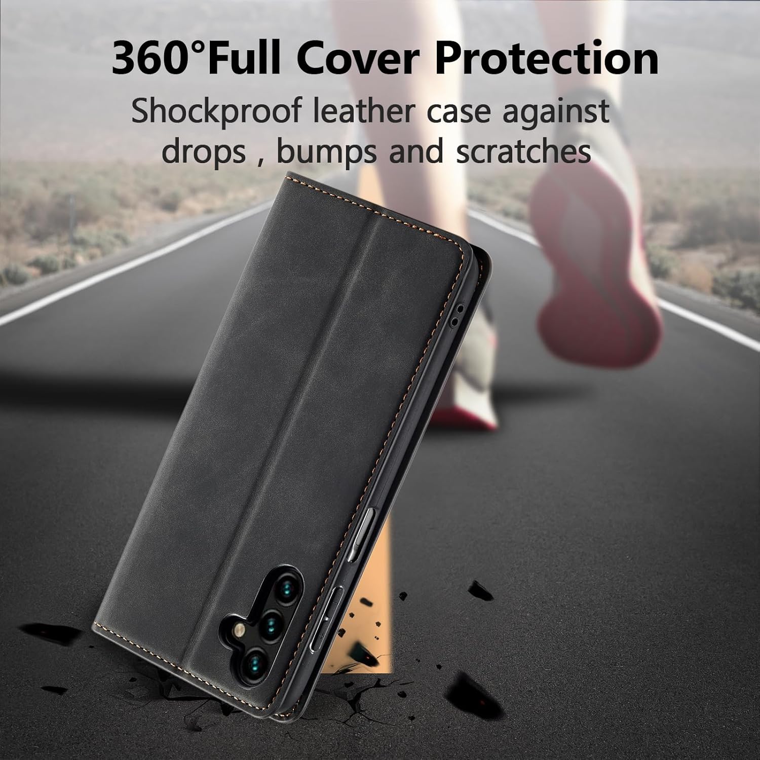 EYZUTAK Funda de cuero PU premium para Samsung Galaxy A54 5G, cierre magnético, funda protectora con función atril, ranura para tarjeta en efectivo,