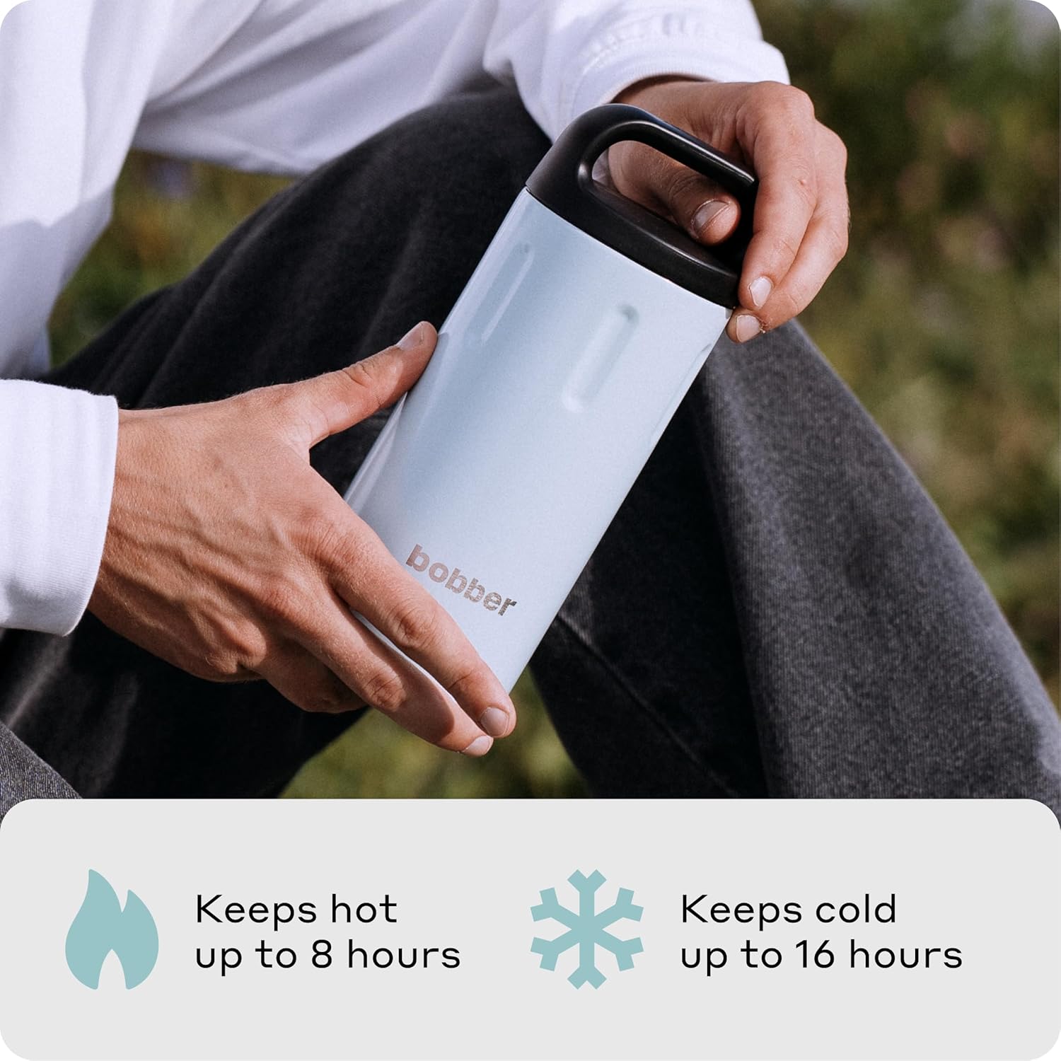 Paquete de botellas de agua aisladas de acero inoxidable de 20 onzas para bebidas frías y calientes, con boca extra ancha y taza con asa (verde
