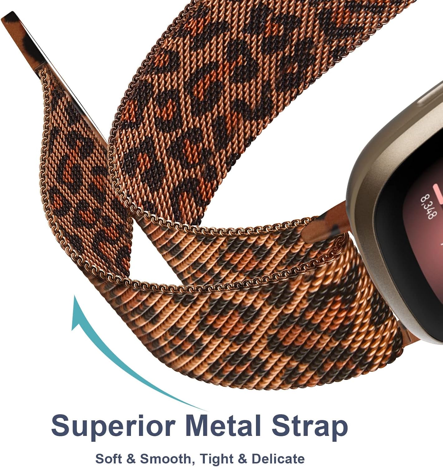Correa de metal para Fitbit Sense 2  Sense Bands, Fitbit Versa 4  Versa 3 bandas para mujeres y hombres, correa de repuesto magnética de malla de