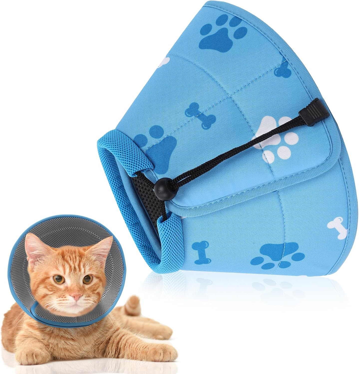 Cono de gato, collar de cono suave para evitar lamerse y rascarse, cono para gatos después de la cirugía para gatos pequeños, medianos y grandes,