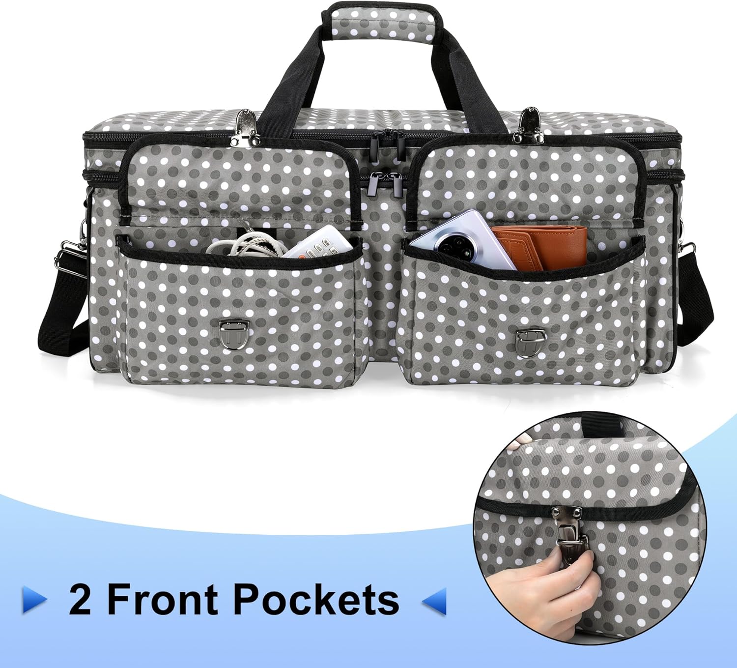 Yarwo Estuche de transporte de trípode de doble capa de 23.6 pulgadas de largo, bolsa de almacenamiento de equipo de estudio fotográfico compatible