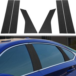 TOMALL Pegatinas brillantes para poste de pilar de automóvil, para ventana lateral, superposición automática, accesorios negros, decoración de TOMALL Pegatinas brillantes para poste de pilar de automóvil, para ventana lateral, superposición automática, accesorios negros, decoración de