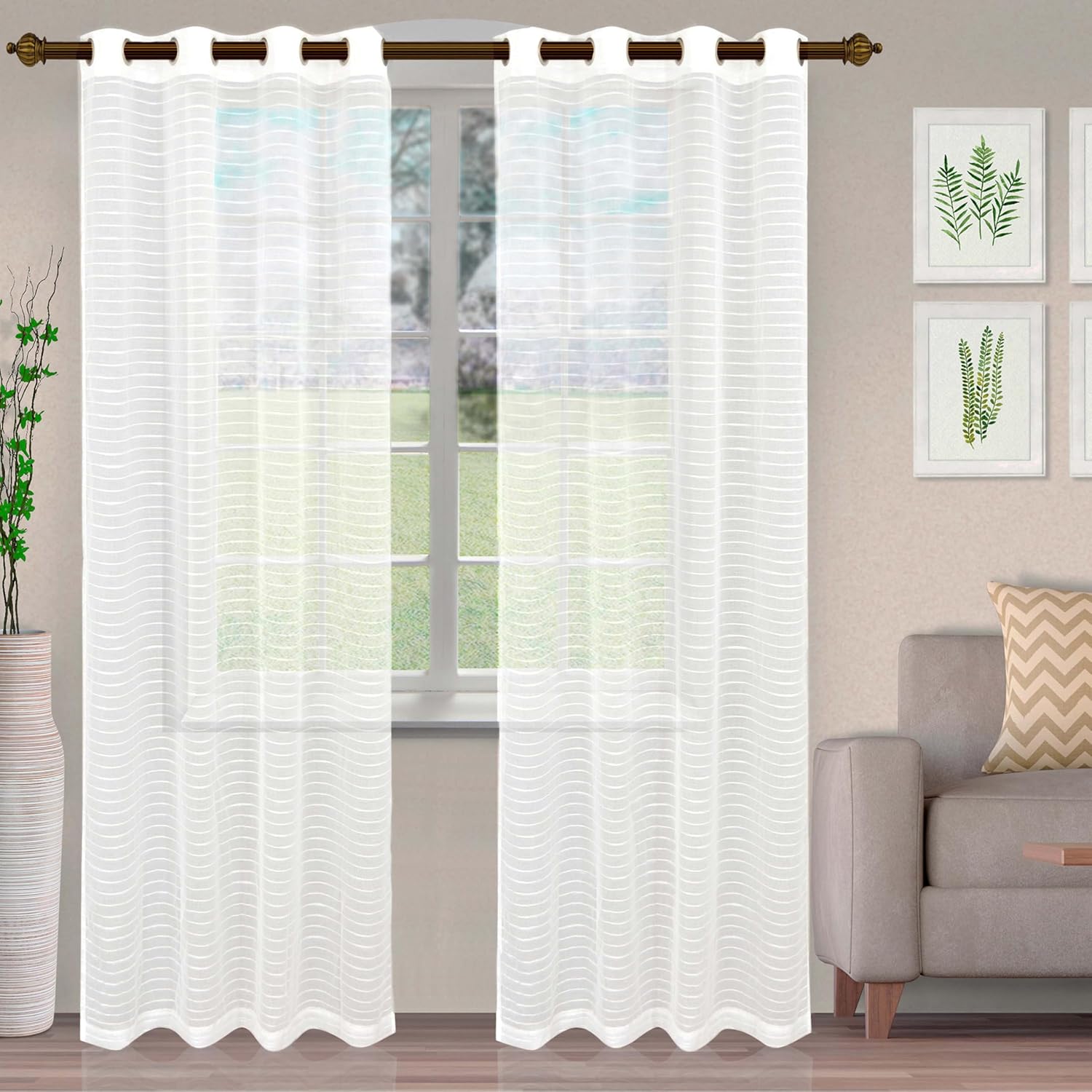 Superior Jackson – Cortinas con ojales (2 unidades), diseño de rayas
