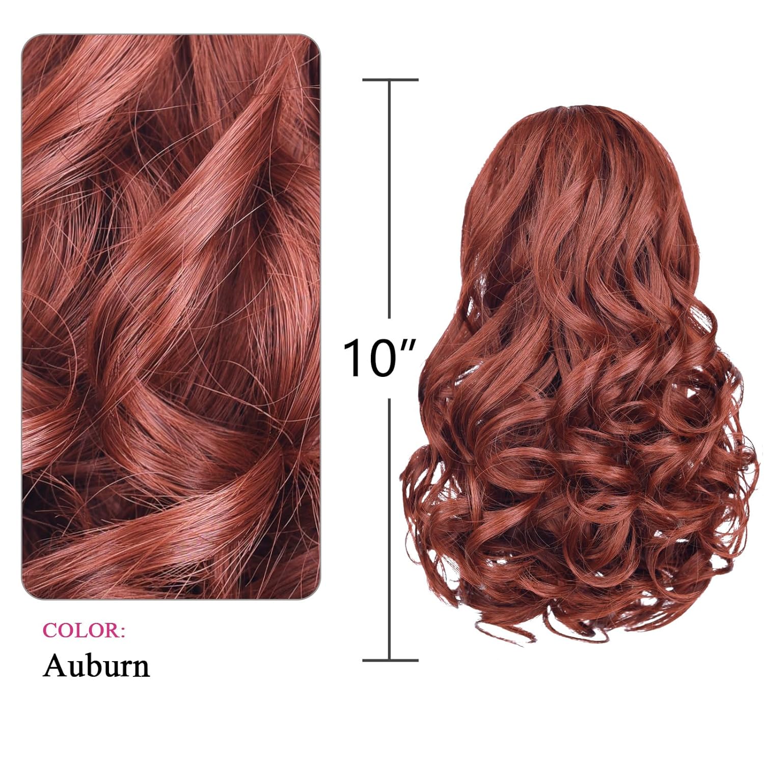 SYXLCYGG Cola de caballo con clip, extensiones de cola de caballo negras onduladas de 10 pulgadas, 3.5 onzas, pelo sintético como pelo real, fácil