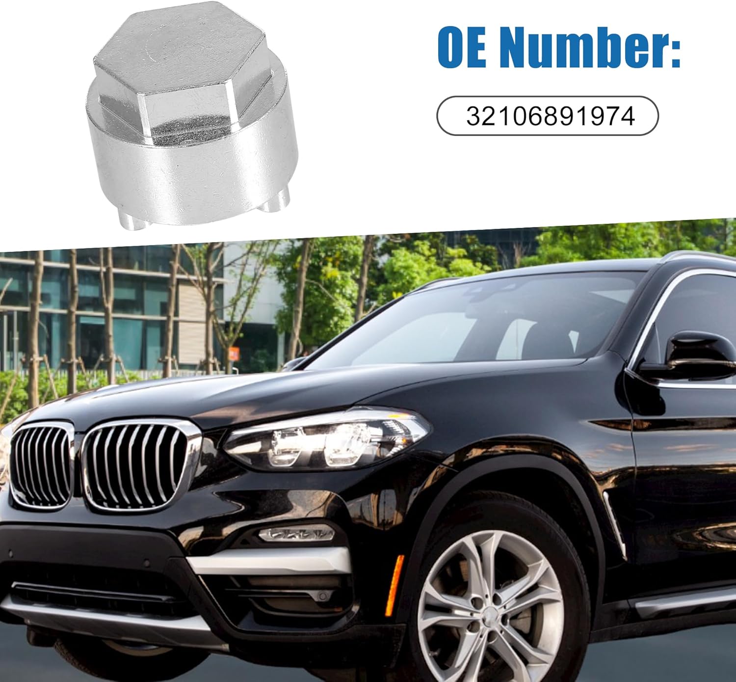 A ABSOPRO Herramienta de pedazo de empuje de cremallera de dirección 32106891974 para BMW X3 2004-2017 tono plateado