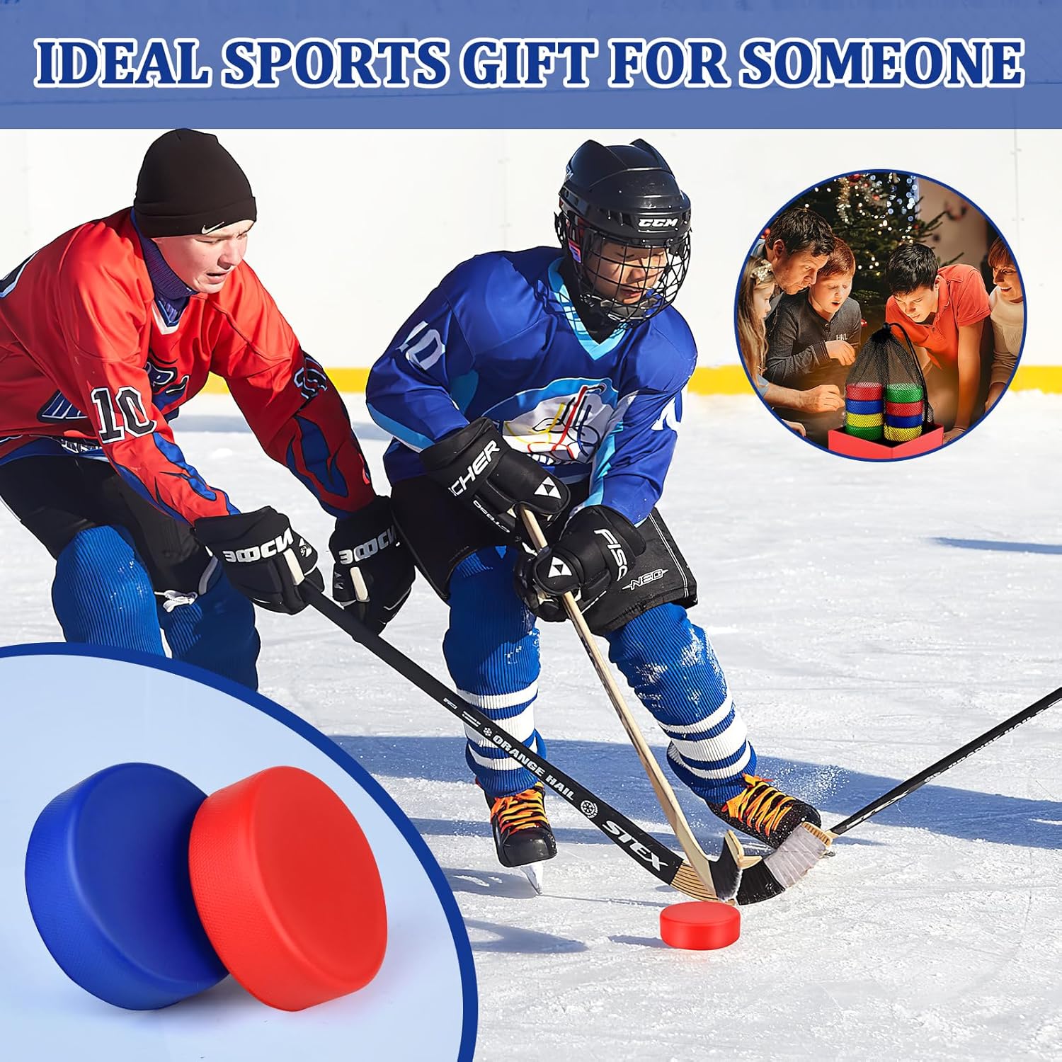 Discos de hockey de espuma, discos de hockey sobre hielo para practicar y entrenamiento clásico, juego de piso para interiores, deportes al aire