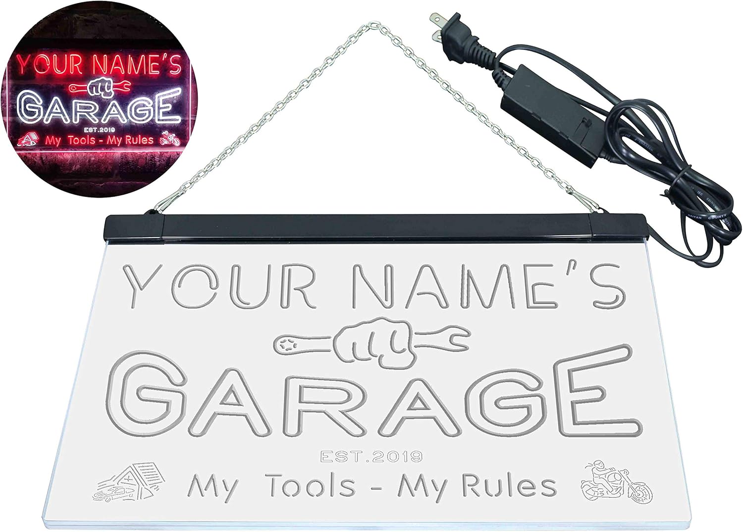ADVPRO personalizado tu nombre estación del año, garaje temático, cueva para hombres. Decoración con doble color LED neón signo st6-pp1-tm