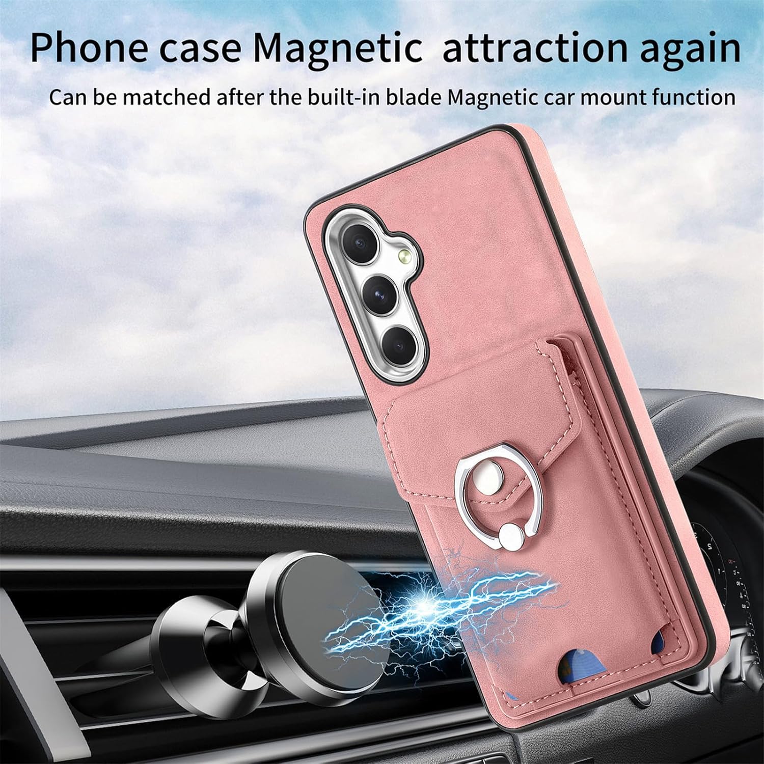 Asuwish Funda tipo cartera compatible con Samsung Galaxy A14M14 5G y protector de pantalla de vidrio templado, soporte para tarjetas, soporte