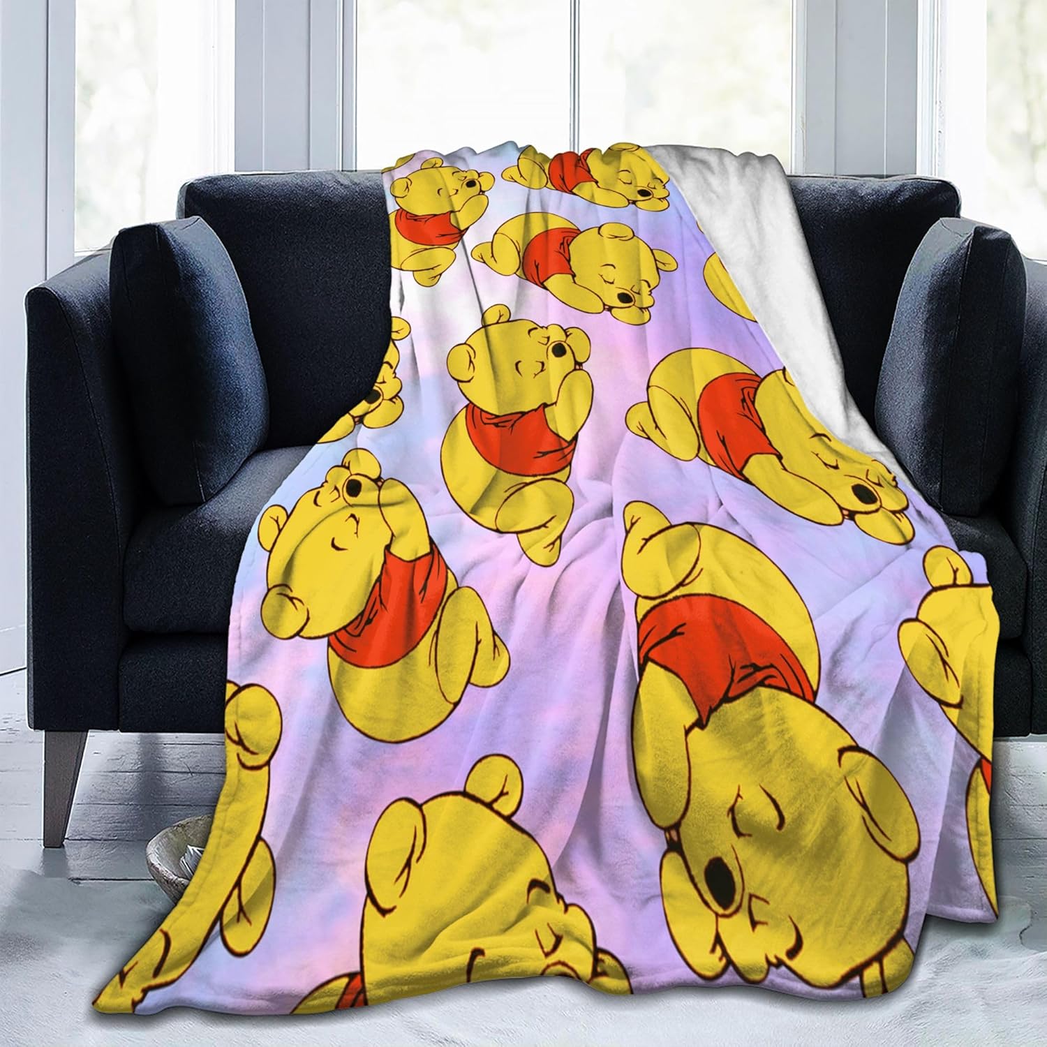 Manta de franela de dibujos animados, súper suave, acogedora y cálida ropa de cama de felpa para sofá, sala de estar, dormitorio, 01 50 x 40 pulgadas