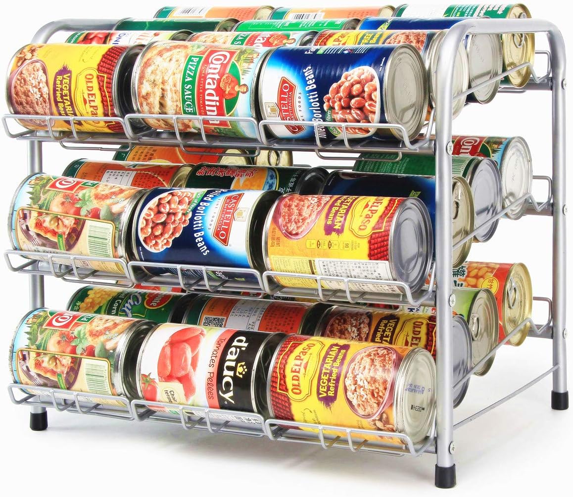 Rice rat Organizador de latas para despensa, dispensador de almacenamiento de latas para alimentos enlatados (3 niveles)