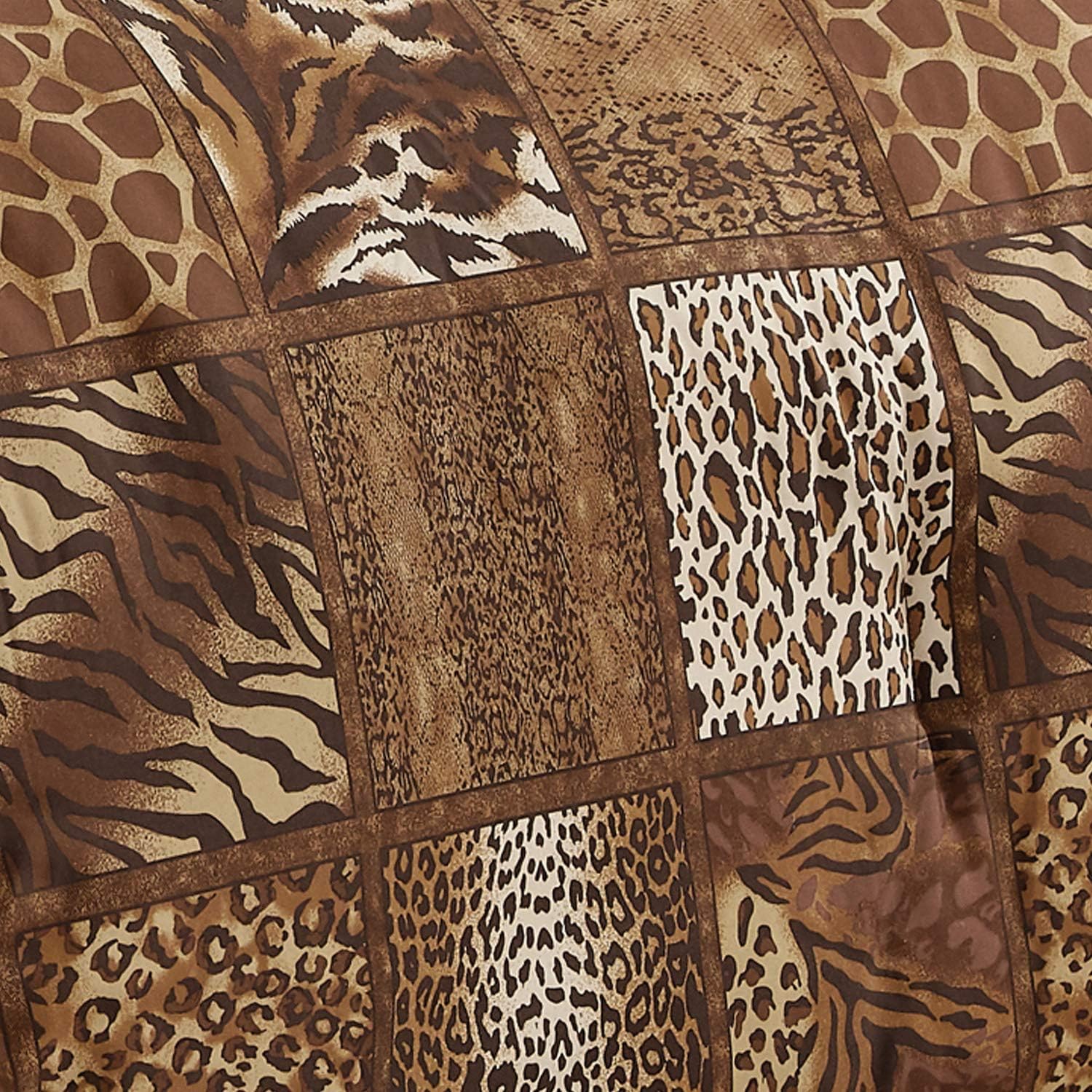 WPM – Edredón de 2 piezas con estampado de animales y funda de almohada, ropa de cama de tamaño individual, diseño de leopardo, cebra, jirafa,