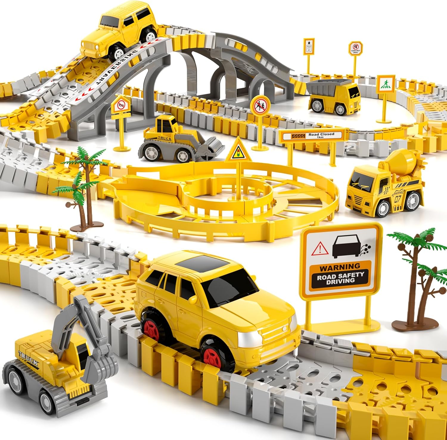 Juguetes de pistas de carreras, regalos para niños de 2, 3, 4, 5 años, 236 piezas de pistas de carreras de construcción, juguetes para niños, 6