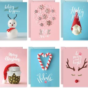 240 tarjetas de felicitación de Navidad con sobres, 6 diseños surtidos de 4 unidades con puntos UV de alto brillo, tarjetas de Navidad de 7.25 x 5.5 240 tarjetas de felicitación de Navidad con sobres, 6 diseños surtidos de 4 unidades con puntos UV de alto brillo, tarjetas de Navidad de 7.25 x 5.5