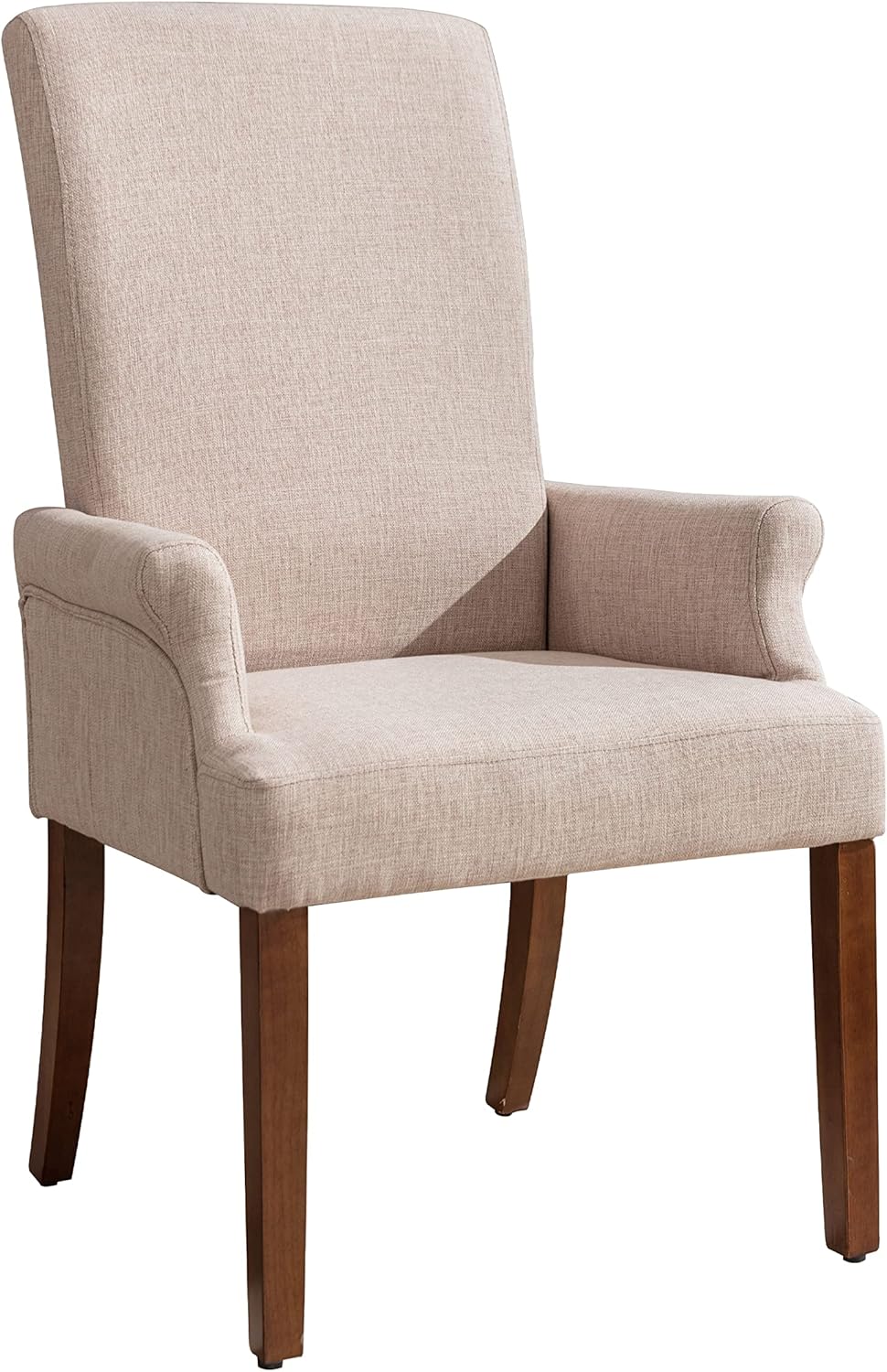 Restworld Sillas de comedor con brazos, tapizado capitoné con respaldo alto, ribete clavado con patas de madera de roble Untique para cocina,