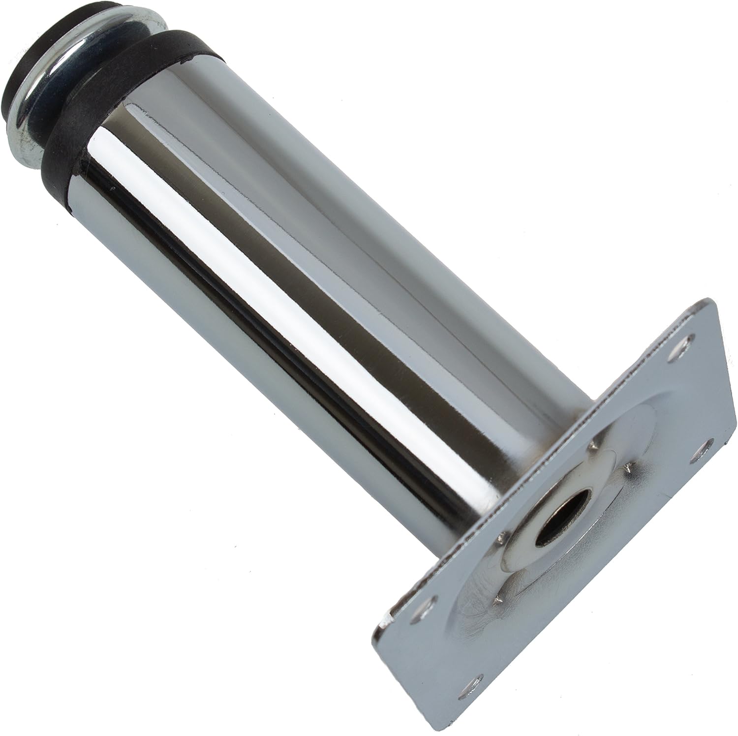 GlideRite Hardware Patas de acero para muebles de 4 pulgadas con tornillo nivelador cromado pulido, paquete de (4)