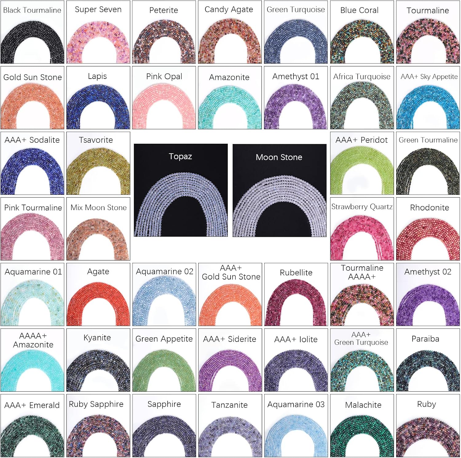 Cuentas de cortina de 0.118 in facetadas con micro corte láser natural, cuentas espaciadoras redondas sueltas para hacer joyas y hacer joyas,