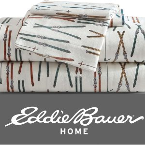 Eddie Bauer – Juego de sábanas de tamaño Queen, de franela de algodón, cepillado para mayor suavidad, acogedora decoración para el hogar (Ski Line, Eddie Bauer – Juego de sábanas de tamaño Queen, de franela de algodón, cepillado para mayor suavidad, acogedora decoración para el hogar (Ski Line,