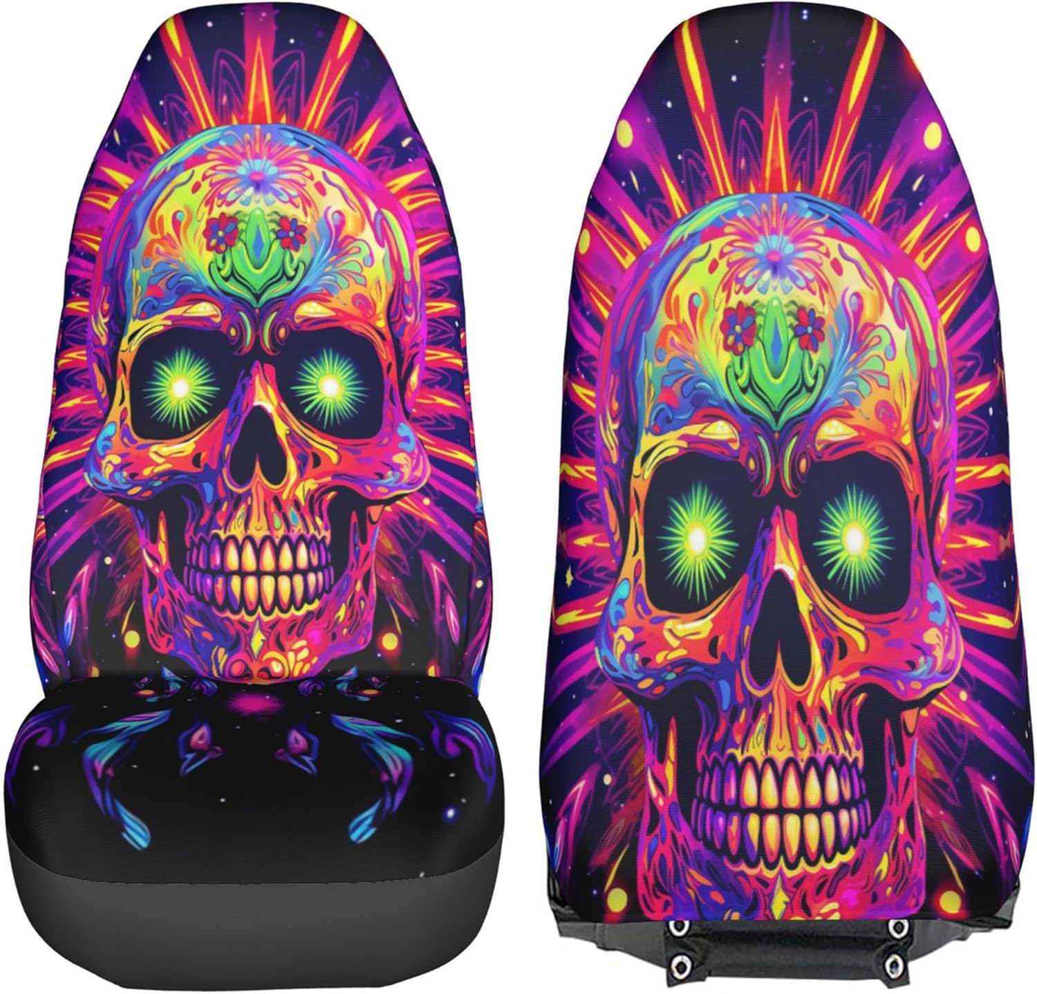 Juego de 2 fundas protectoras de asiento para automóvil, con diseños de playa, atardecer y palmeras, accesorios interiores, protectores,